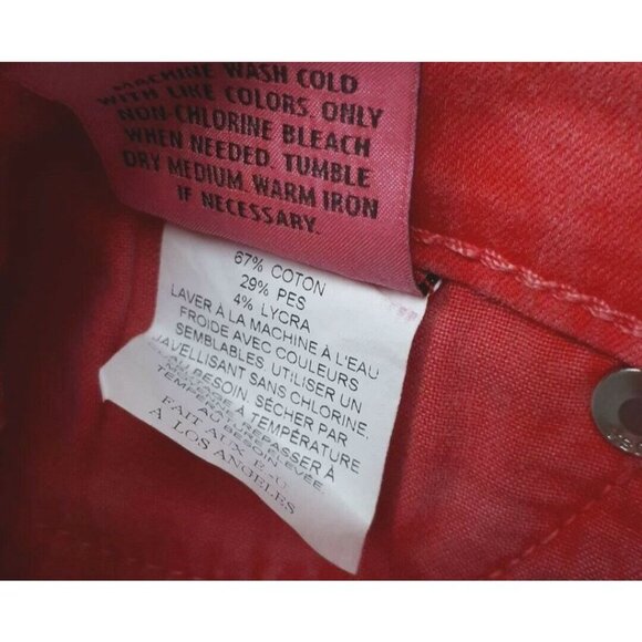 Hudson Jeans Nico Skinny WM407JFD Cher Faded Red Made in U.S.A ( 26 ) - Picture 6 of 6